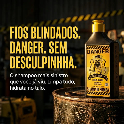 Shampoo Bomba Barba e Cabelo Fortes · Danger Barba Forte