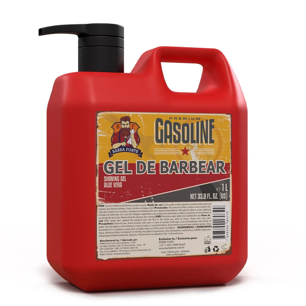 Gel Barbear Frescor na Navalha · Gasoline Barba Forte