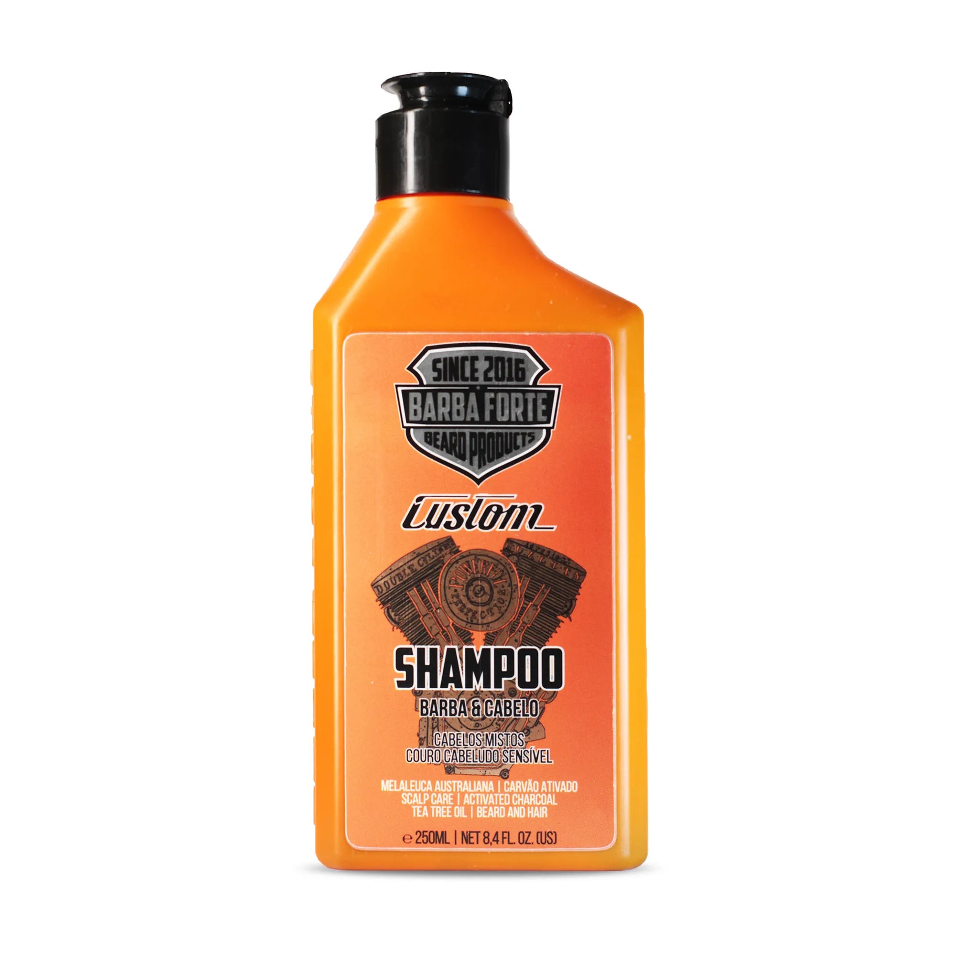 Shampoo Carvão Ativado Sem Oleosidade · Custom Barba Forte