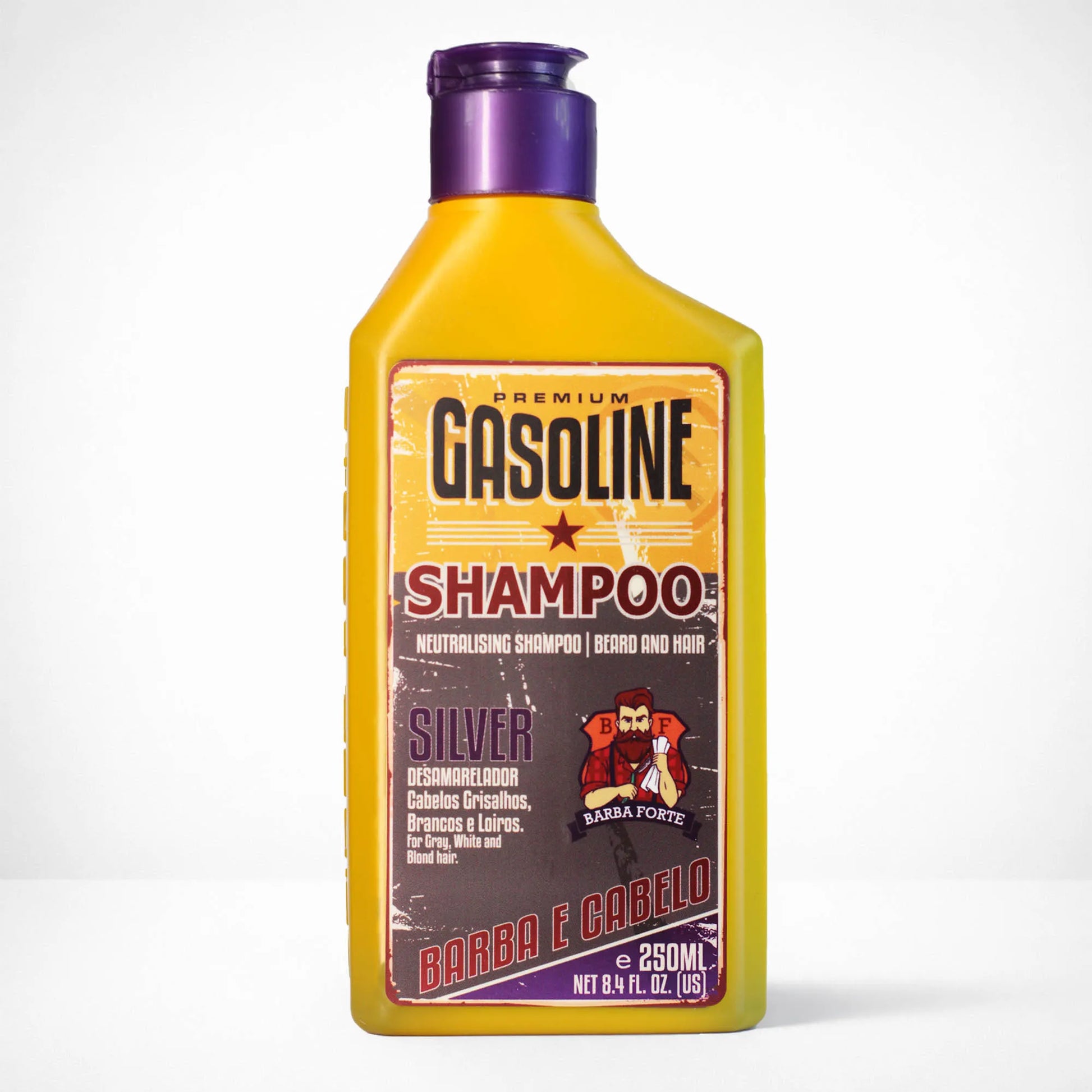 Shampoo Silver Grisalho e Branco · Gasoline Barba Forte
